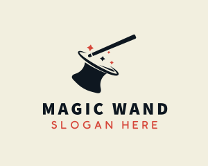 Wand - Magician Hat Magic logo design