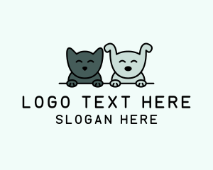 Pet Food - Happy Cat Dog Pet logo design