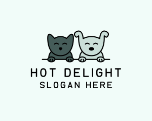 Happy Cat Dog Pet  logo design