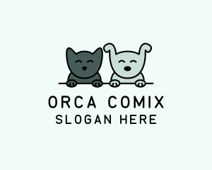 Veterinarian - Happy Cat Dog Pet logo design