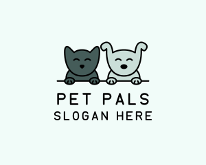 Happy Cat Dog Pet  logo design