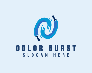 Paint Brush Swoosh logo design