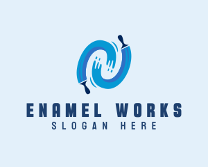 Enamel - Paint Brush Swoosh logo design