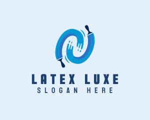 Latex - Paint Brush Swoosh logo design