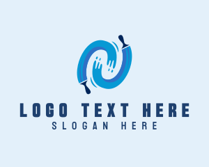 Latex - Paint Brush Swoosh logo design