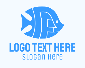 Blue Abstract Fish Logo