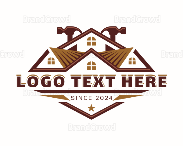 Roofing Hammer Carpentry Logo