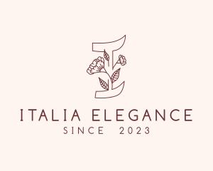 Floral Nature Letter I  logo design