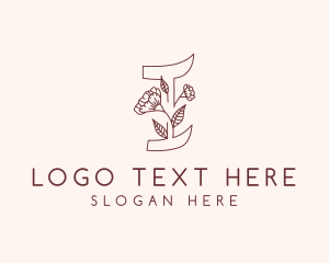 Floral Nature Letter I  Logo