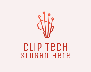 Tech Circuit Map logo design