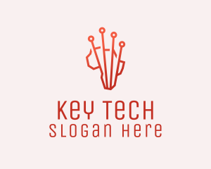 Tech Circuit Map logo design