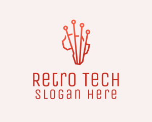 Tech Circuit Map logo design