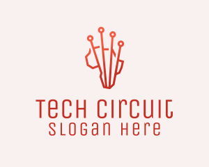 Tech Circuit Map logo design