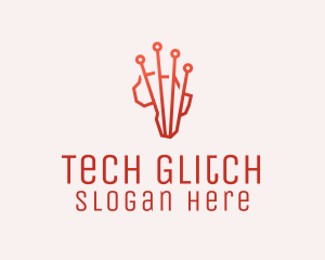 Tech Circuit Map logo design