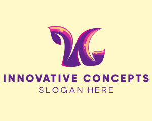 Unique - Hippie Letter N logo design