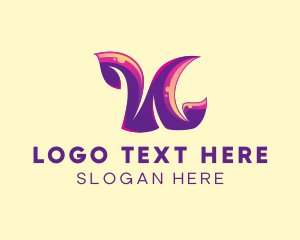Unique - Hippie Letter N logo design