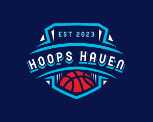 Hoops - Basketball League Sports logo design