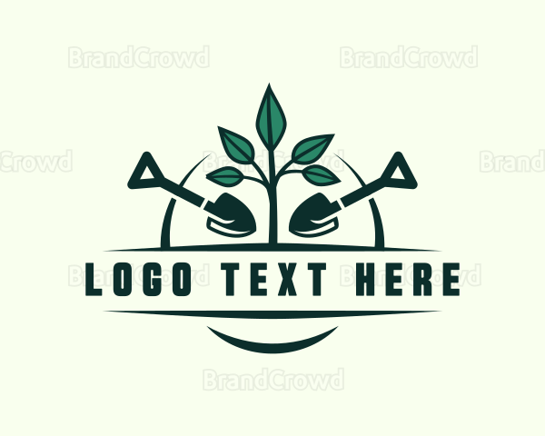 Plant Shovel Landscaping Logo