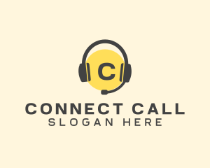 Call - Music Headphones Podcast logo design