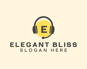 Call Center - Music Headphones Podcast logo design