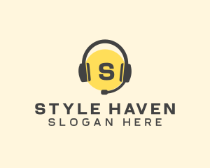 Customer Support - Music Headphones Podcast logo design