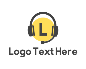 Interaction - Music Headphones Letter logo design