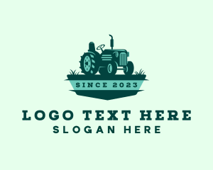 Plowing - Farm Field Tractor logo design
