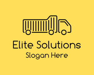 Shipping Service - Monoline Dump Truck logo design