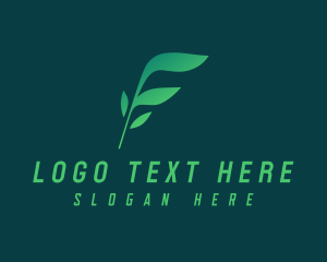 Fern - Garden Plant Letter F logo design