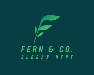 Fern - Garden Plant Letter F logo design