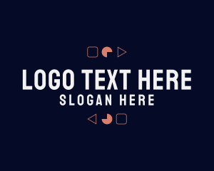 Geometric - Digital Shapes Wordmark logo design