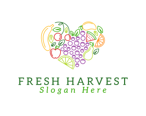 Natural Fresh Fruits logo design