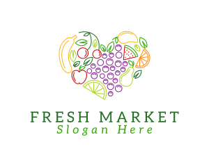 Natural Fresh Fruits logo design