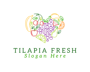 Natural Fresh Fruits logo design