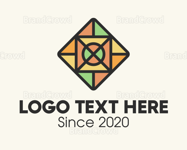 Stained Glass Square Tile Logo