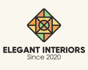 Stained Glass Square Tile logo design