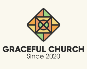 Centerpiece - Stained Glass Square Tile logo design