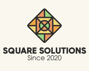 Stained Glass Square Tile logo design