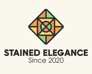 Stained Glass Square Tile logo design