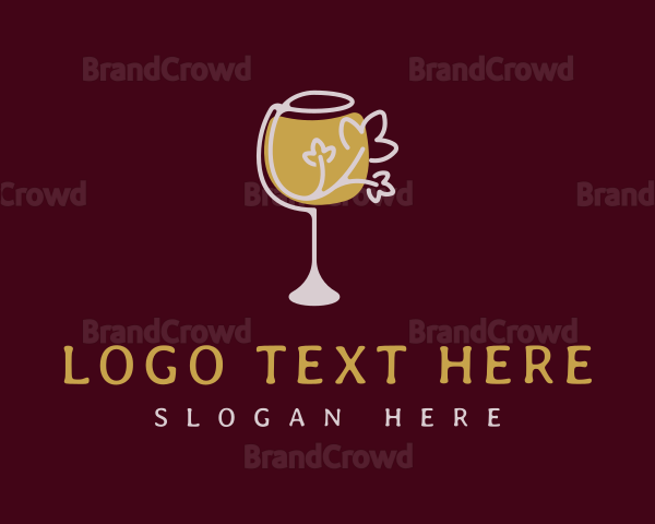 Elegant Wine Glass Logo