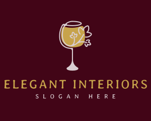 Elegant Wine Glass logo design