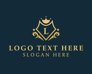 Wreath - Luxe Crown Shield Brand logo design