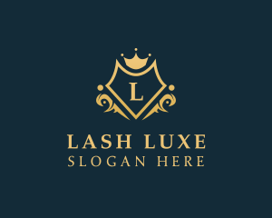 Luxe Crown Shield Brand logo design