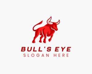 Bull - Red Bull Charging Animal logo design