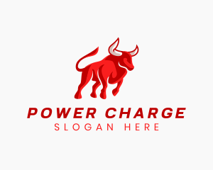 Charging - Red Bull Charging Animal logo design