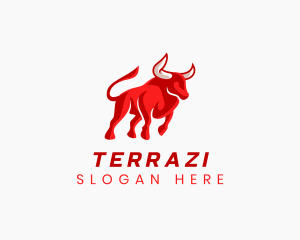 Red Bull Charging Animal logo design