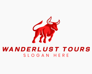 Red Bull Charging Animal logo design