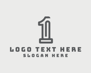 Numeral - Office Clip Number 1 logo design