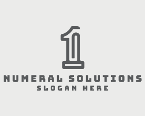 Numeral - Office Clip Number 1 logo design