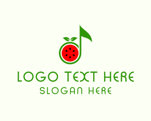 Music Note - Watermelon Music Tone logo design